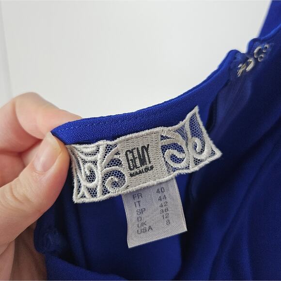 Gemy Maalouf Blue Asymmetrical One Shoulder Top 8 - Picture 12 of 13